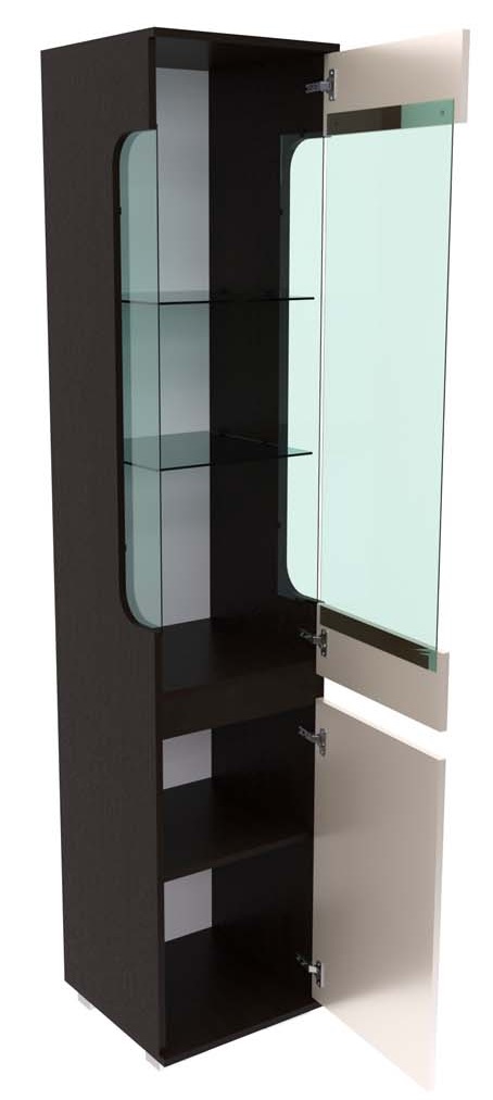 Шкаф-пенал со стеклом узкий НОТА 25
