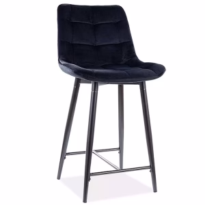 Стул полубарный SIGNAL CHIC H-2 Velvet Bluvel 19 черный/черный