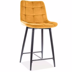Стул полубарный SIGNAL CHIC H-2 Velvet Bluvel 68 карри/черный мат