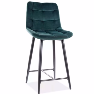 Стул полубарный SIGNAL CHIC H-2 Velvet Bluvel 78 зеленый/черный