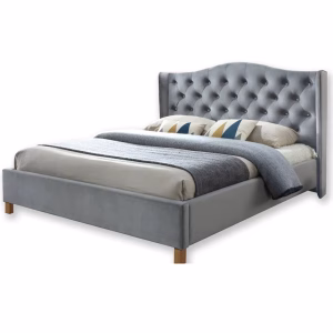 Кровать SIGNAL ASPEN Velvet Bluvel 14 серый/дуб 180/200