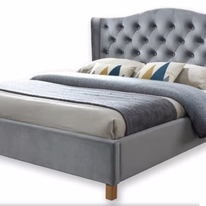Кровать SIGNAL ASPEN VELVET BLUVEL 14 серый/дуб, 180/200