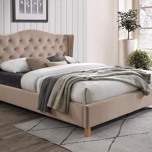 Кровать SIGNAL ASPEN VELVET BLUVEL 28 бежевый/дуб, 160/200