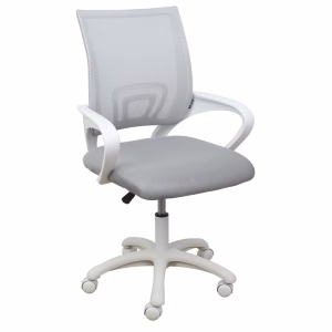 Кресло компьютерное RICCI WHITE (светло-серый)