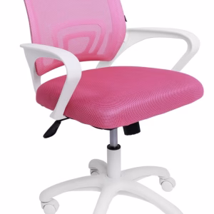 Кресло компьютерное RICCI NEW, WHITE (розовый)