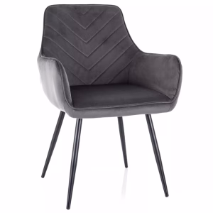 Стул SIGNAL FIG Velvet Bluvel 14 темно-серый/черный