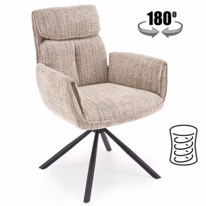 Стул HALMAR K596 бежевый/черный, поворотный