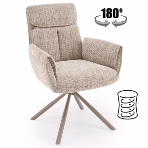 Стул HALMAR K596 CS бежевый/кашемир, поворотный